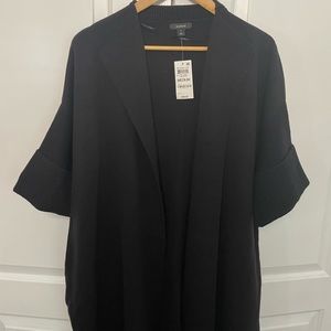 Alfani Womens Drop Shoulder Ribbed Trim Cardigan Top Black M